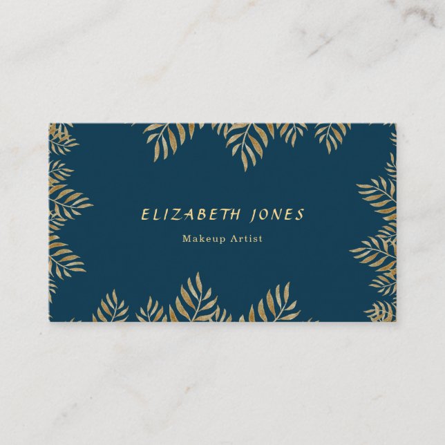 Cartão De Visita Artista de Maquiagem Tropical Elegante (Frente)