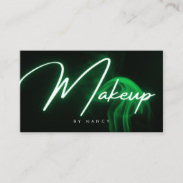 Cartão De Visita Artista de Maquiagem Verde Neon Fumaça Salão de Be