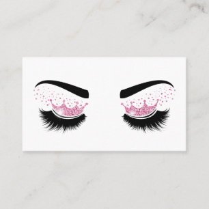 Cartão De Visita Artista de maquilhagem Coroa Lashes Beauty Salon E