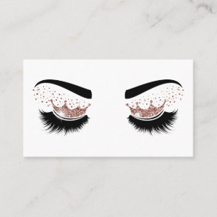 Cartão De Visita Artista de maquilhagem Coroa Lashes Beauty Salon E