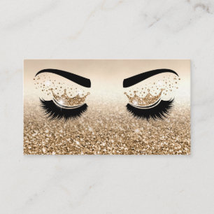 Cartão De Visita Artista de maquilhagem Coroa Lashes Beauty Salon E