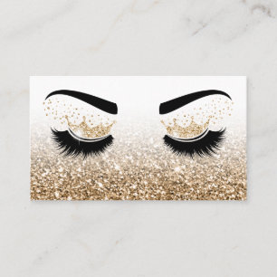 Cartão De Visita Artista de maquilhagem Coroa Lashes Beauty Salon E
