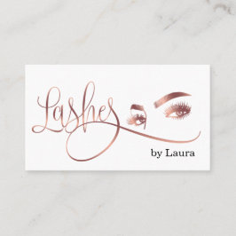 Cartão De Visita Artista de maquilhagem Eyelashes Rosa Beleza Doura