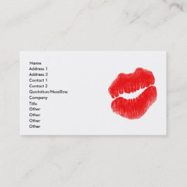 Cartão De Visita Artista de maquilhagem Lábios vermelho preto branc