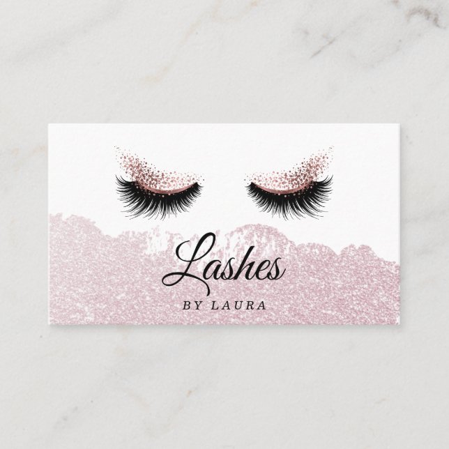 Cartão De Visita Artista de maquilhagem Lashes Beauty Salon Eyes Co (Frente)