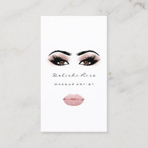 Cartão De Visita Artista de maquilhagem Lashes Olhos Rosa Cabeça-de