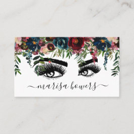 Cartão De Visita Artista de maquilhagem Linda Beleza Olho Borgonha 