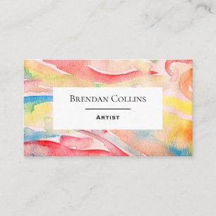 Cartão De Visita Artista de pintura dinâmica de Abstrato de aquare