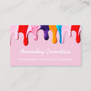 Cartão De Visita Artista de prego profissional - Oceano rosa