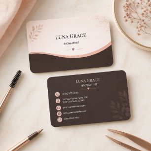 Cartão De Visita Artista de Sobrancelhas Soft Blush