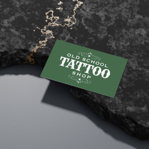 Cartão De Visita Artista de tatuagem mínima em negrito