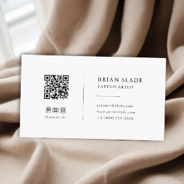 Cartão De Visita Artista de Tatuagem Minimalista do Ícone de Mídia 