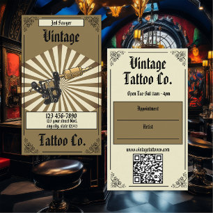 Cartão De Visita Artista de Tatuagem Profissional