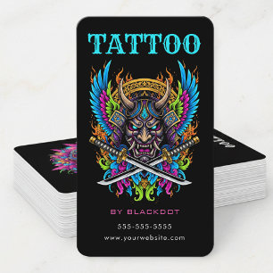 Cartão De Visita Artista de Tatuagem Profissional Loja de Tatuagem