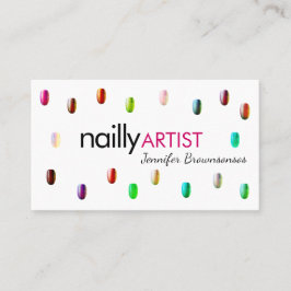 Cartão De Visita Artista de Unhas acrílicas Maquiagem elegante