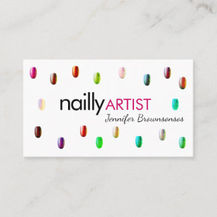 Cartão De Visita Artista de Unhas Acrílicas Maquiagem elegante