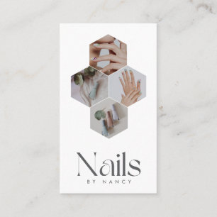 Cartão De Visita Artista de Unhas Colagem de Fotos em Favo de Mel C