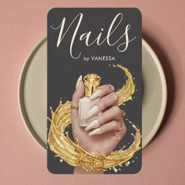 Cartão De Visita Artista de Unhas de Luxo Manicure Cloud Dancer Dou