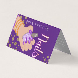 Cartão De Visita Artista de Unhas Glow Script Compromisso Desenhado