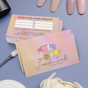 Cartão De Visita Artista de unhas - Pastas de arte aquáticas