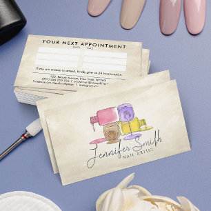 Cartão De Visita Artista de unhas - Pastas de arte aquáticas