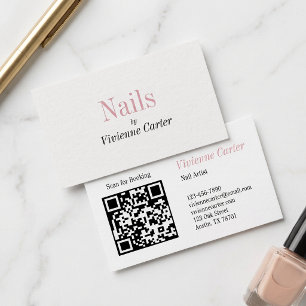 Cartão De Visita Artista de Unhas Roscado Preto Branco Script