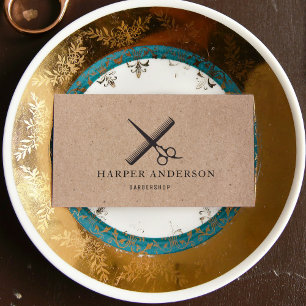 Cartão De Visita Artista do Kraft Beauty Hair Studio Professional