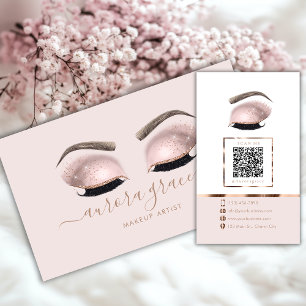 Cartão De Visita Artista Dourada Glamor Makeup Rosa Rosa Rosa Rosa