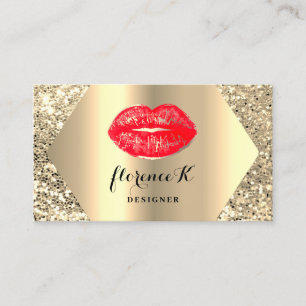 Cartão De Visita Artista Dourado de Maquiagem Permanente Profission