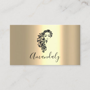 Cartão De Visita Artista Dourado Lux de Eyelash de Cabelo Profissio