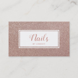 Cartão De Visita Artista Dourado Sparkle Glitter Nail Rosa Rosa Ros