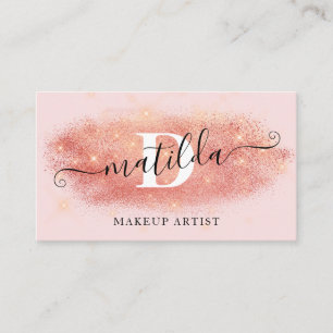 Cartão De Visita Artista elegante da maquiagem cor-de-rosa rosa