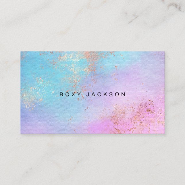 Cartão De Visita Artista elegante de fabricação de rosa dourada (Frente)