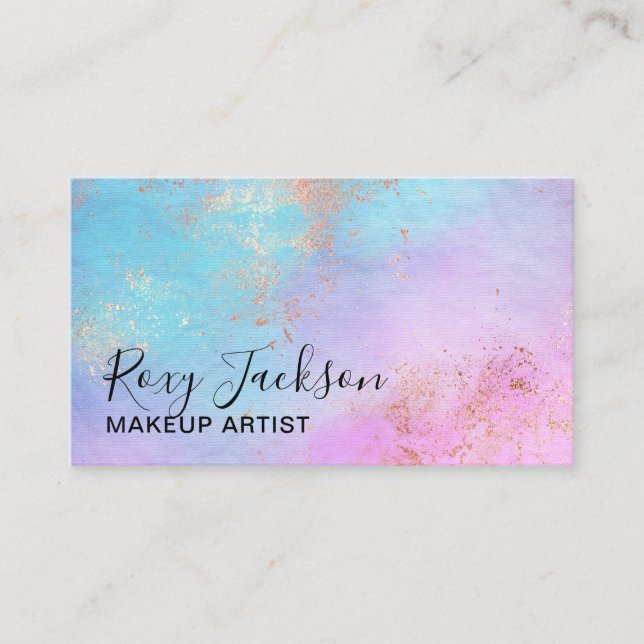 Cartão De Visita Artista elegante de fabricação de rosa dourada (Frente)