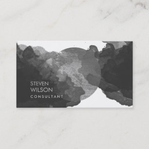 Cartão De Visita Artista Elegante Moderno da Black Watercolor