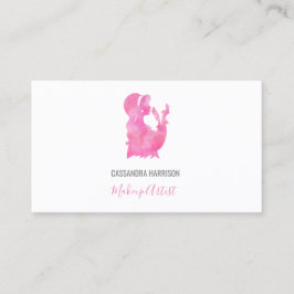 Cartão De Visita Artista Elegante Silhouette Pink Makeup