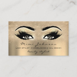Cartão De Visita Artista Eyebrow Lash Dourado Spark Estheticista