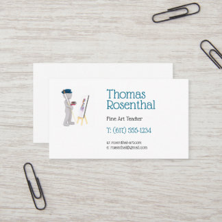 Cartão De Visita Artista Fino Tradicional | Paleta de cores e pince