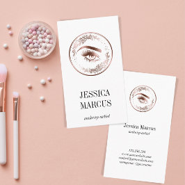 Cartão De Visita Artista Floral Rosa Dourada Eyelashes Lashes