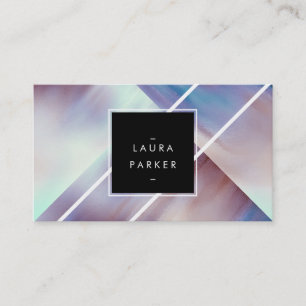Cartão De Visita Artista Geométrico de Polígono Moderno De Aquarela