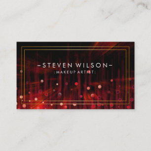 Cartão De Visita Artista Glow Glitter Sparkle Modern Cherry