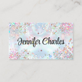 Cartão De Visita Artista holográfico Elegante da Maquiagem de Liter