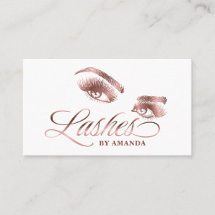 Cartão De Visita Artista Lash Eyebrow Lashes Rosa Dourado