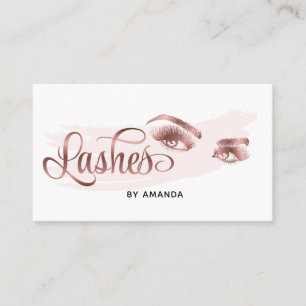 Cartão De Visita Artista Lash Eyebrow Olhos Lashes Rosa Dourado