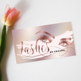 Cartão De Visita Artista Lash Eyebrow Olhos Lashes Rosa Dourado