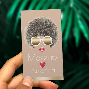 Cartão De Visita Artista Makeup Beleza Chic em Óculos de sol Moder
