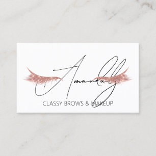 Cartão De Visita Artista Makeup Lashes QRLOGO Microblade Rosa White