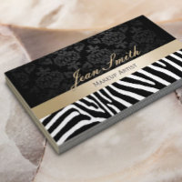 Artista Makeup Modern Zebra Padrão Dourada Stripe