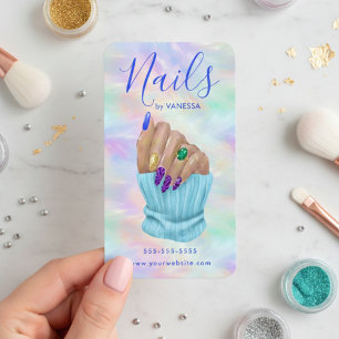 Cartão De Visita Artista Manicure Estúdio de Arte de Unhas Opala Es