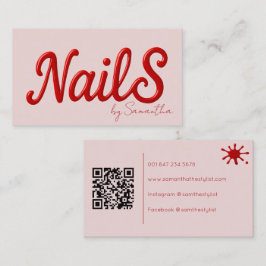 Cartão De Visita Artista Modern Nail Salon